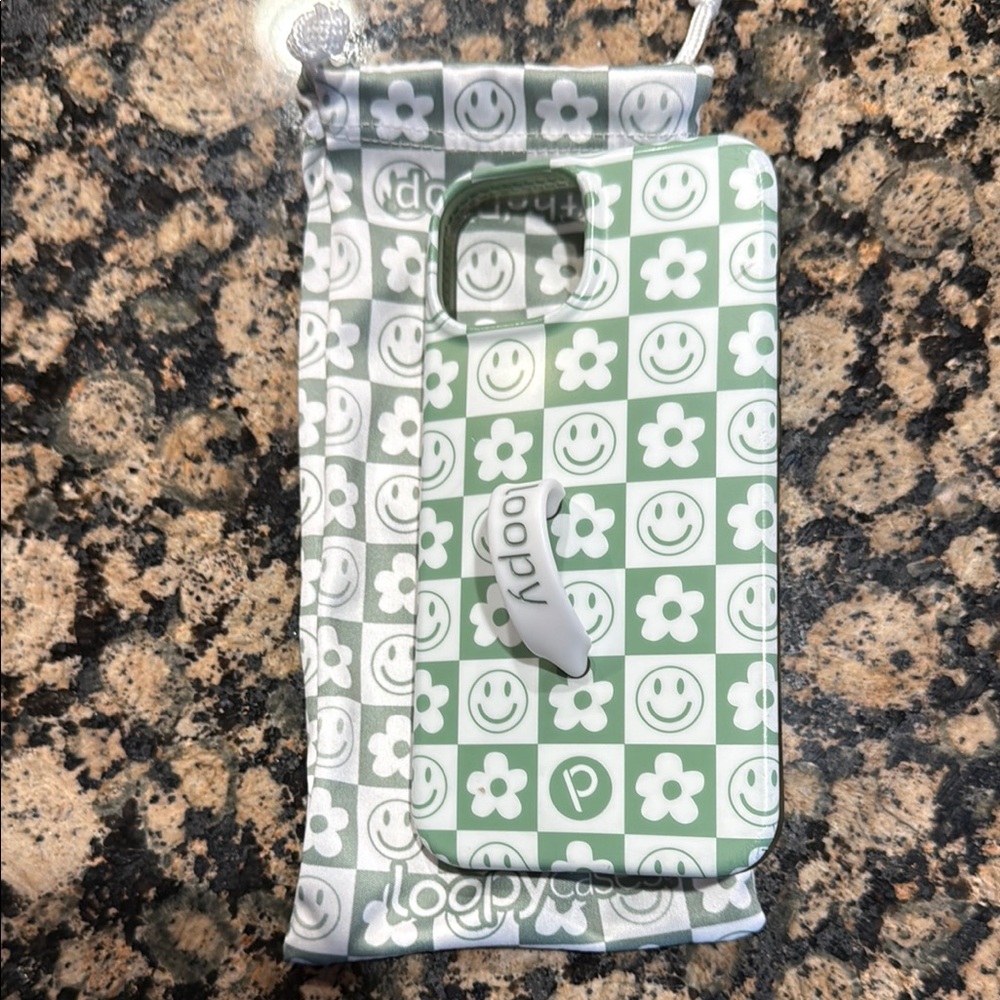 Loopy Case Green and White Phone Case